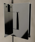 Wall Mount Full Back Plate Hinge With 5 Degree Preset Brass Polished Nickel Finish for 3/8 to 1/2 inch glass, side view