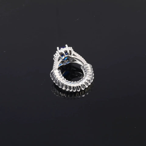 Ring Sizer Adjuster For Loose Rings Women 4 Sizes Invisible Plastic Ring Sizers With Polishing Cloth Pack Of 16 installed on ring