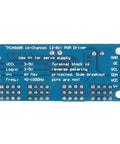 Back view of PCA9685 16 Channel PWM Servo Driver Board Module With I2C Interface 12 Bit Controller, showing pin layout and labels