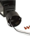 Close-up of Outdoor Post Lantern 14 In By 6 In Black With Clear Glass One Light 60 Watt Max 120 Volt socket and wiring