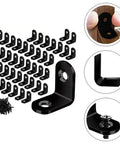 50 Pack Straight Up Tough Stainless Steel L Brackets Right Angle Heavy Duty Mounting Hardware With Screws For Wood Furniture Shelves And Wall Support Go To Reinforcement displayed with close-up details.