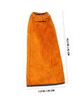 Heavy Duty Cowhide Welding Arm Sleeves Heat Resistant Flame Retardant Full Coverage Arm Protectors With Snug Elastic Grip, 16.5 inches long, orange.