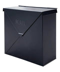 Heavy Duty Outdoor Wall Mount Mailbox 10 By 10 By 4 Inches Black Waterproof Weatherproof Metal Mailbox With Rustproof Galvanized Steel Construction Triple Leakproof Hinges And Wraparound Lid Chicago Style on white background