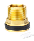Brass 1-1/2 Inch Female To 2 Inch Male Bulkhead Tank Connector Fitting With Rubber Ring For Water Tanks Buckets And Fish Tanks