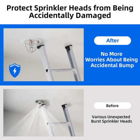 10 Pack Half Inch Zinc Plated Steel Fire Sprinkler Head Guards With Stainless Mounting Hardware protecting head from accidental damage