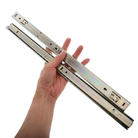 Heavy Duty Keyboard Drawer Slides For Bedside Cabinets Two Pack With Full Extension Ball Bearing Rails in hand