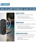 Right Hand Touchscreen Deadbolt With Built In Alarm For Keyless Entry On Main Doors Featuring Rust Resistant Aged Bronze Trim with alarm settings.
