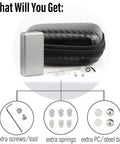 Heavy Hitter Stainless Steel Fidget Slider Featuring Dense Tracks And Slick Spring Action accessory kit including tools and parts.