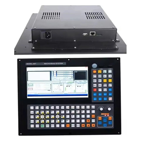 Front view of Ethernet CNC Motion Control Driver Card Kit For 3, 4, Or 6 Axis Breakout Board With Handwheel, showing control panel.