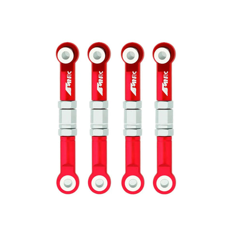 4 Pack Aluminum Steering Turnbuckles Camber Tie Rod Links For HyperGo RC Cars 1/16 And 1/14 Series CNC Machined Red Upgrade 6061 Aluminum Stronger Than Plastic Easy Install