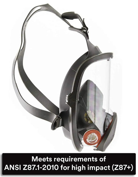 Reusable Full Face Mask Respirator For Vapors And Particles Grey Medium Size With Durable Exhalation Port Easy To Clean And Comfy Fit