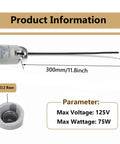 Top Shelf E12 Candelabra Ceramic Socket With 10 Inch Pigtail Wires UL Certified heat resistant lampholder with 300mm wire.