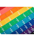 Plastic Rainbow Fraction Tiles For Montessori Math Learning, colorful hands on fraction manipulatives with labeled unit fractions