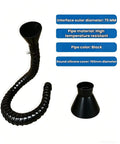 Heavy Duty Self Supporting Fume Extraction Arm With Flexible Ventilation Hood For Woodworking And Welding Shop Dust Collection. 75mm black high-temp hose.