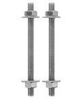 Two Sets M8 X 100mm 304 Stainless Steel Threaded Rods With Nuts And Washers DIY Ready For Wall Penetration Hardware Kit Ideal For Building Renovation And Furniture Assembly Heavy Duty Support