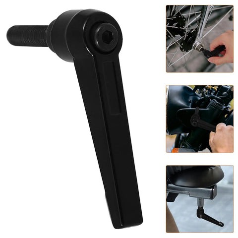 Zero Hassle Adjustable Clamping Lever Handles Built Tough With Durable Aluminum Alloy Threaded Hand Grip For Industrial Machinery Tooling Maintenance Quick Turn Ratchet Crank close-up of a black adjustable handle