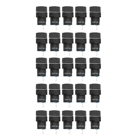 25 Pcs Key Selector Switch Self Locking Silver Metal 2 Positions Machine Tools With Keys And Seal Ring Durable Build Performance Industrial Grade Equipment Big Time Pros Need Zero Headaches Fast Easy Install No Brainer Deal., 16mm black selector switches