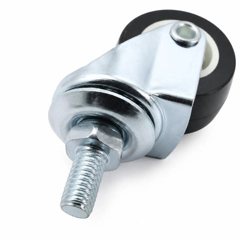 RuiJOTWAT 4Pcs Caster Wheels for Oil-Filled Radiators swivel caster with silver metal and black rubber wheel for easy installation.