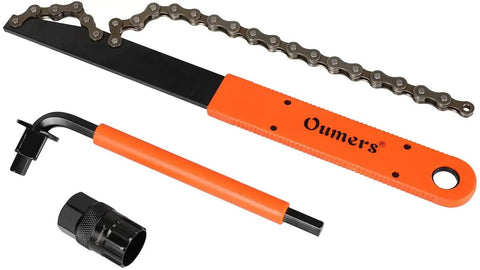 Bike Cassette Removal Tool Kit With Chain Whip And Auxiliary Wrench For Sprockets Freewheel Remover And Lock Ring Extractor