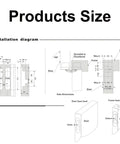 Installation diagram for 180 Degree Swing Concealed Hinges for Wood Doors and Folding Doors, Heavy-Duty 60Kg Capacity