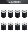 Eight Pack M6 Rubber Vibration Isolators 20mm By 20mm With Female Thread Heavy Duty Anti Vibration Mounts For Mini Split Heat Pumps Water Pumps Diesel Engines Harvester And Generators, eight black mounts