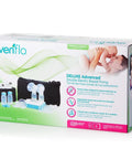 Hospital Strength Double Electric Breast Pump With Custom Suction Controls And Lowkey Quiet Motor To Keep Pumping Sessions Smooth Plus Wall Battery Car Adapter And Spare Parts Included shown in a box with included accessories.