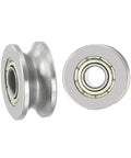 Heavy Duty V Groove Bearings 4x13x6mm 20 Pack Carbon Steel Sealed Ball Bearings Rail Roller Wheels For Track Liner Motion System Pro Grade Durable Rolling, side view