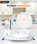 Measurements of 4 Pack 6 Inch LED Recessed Light Set Dimmable 3CCT Tunable 3000K-5000K, 1200LM High Brightness, 12W 120V