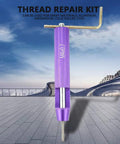 Pro Grade M4 0.7 Thread Repair Kit With Stainless Steel Wire Thread Inserts And Installation Tools For Auto Repair Complete Set With Drill Tap And Wire Inserts Easy Storage Durable Heavy Duty Fix, purple M4x0.7 thread repair tool with handle