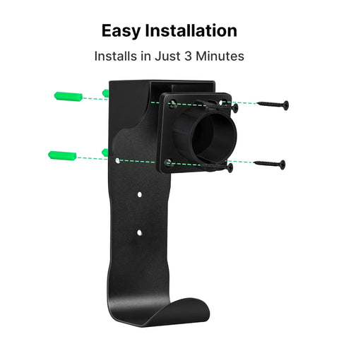 Ditch The Clutter With This Hella Sturdy Wall Mount EV Charger Holder Featuring A Heavy Duty J Hook for SAE J1772 Plugs - easy installation finish.