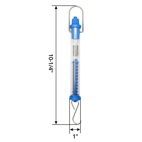 Tubular Spring Scale Set With 1N To 30N Range Dual Newton And Gram Readouts For Your Go To Physics Lab And Classroom Use Includes 1N 5N 10N 20N And 30N Scales Easy Zero Adjustment With Top Nut shown in 10.25 x 1 inch size.