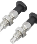Two Pack Push Fit Ball Nose Spring Plunger M10x1.5 Stainless Steel Retractable Index Locating Pin Plug And Play Positioning Tool.