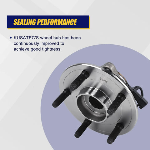Front Wheel Bearing And Hub Assembly 515126 For 2009 To 2011 Dodge Ram 1500 Front With 5 Lug Bolts And ABS Direct Fit Replacement