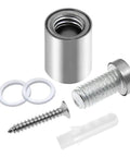 Rock Solid Stainless Steel Standoff Screws, 1/2 Inch Length By.78 Inch Cap Diameter, Silver 12 Piece Set components including standoff, screw, washers