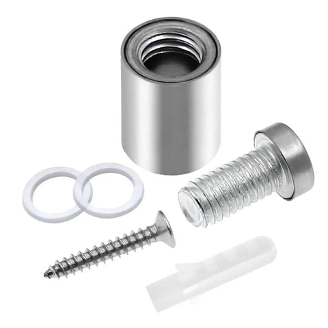 Rock Solid Stainless Steel Standoff Screws, 1/2 Inch Length By.78 Inch Cap Diameter, Silver 12 Piece Set components including standoff, screw, washers
