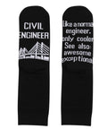 Civil Engineer Socks 2 Pack Unisex Gift For Students And Pros Like A Normal Engineer But Cooler black cotton crew socks