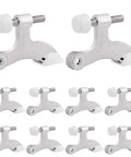 Heavy Duty Door Stops 8 Pack Adjustable Hinge Pin Metal With Rubber Bumper Tips Silver dual-view set of hinge pin door stops