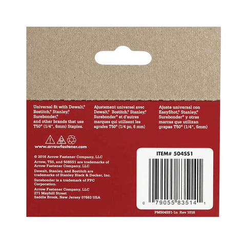 Heavy Duty Stainless Steel U Shape Staples For T50 Stapler Guns Quarter Inch Length Three Thousand Count Pack packaging with universal fit details.