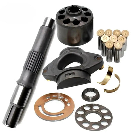Top Shelf Hydraulic Piston Pump Slick Rebuild Kit For A4VSO180 includes piston shoes, valve plate, shaft, and cylinder block components.