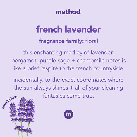 All Purpose Cleaning Wipes French Lavender Scent for Multi Surface Use Compostable Wet Wipes 70 Count Pack of 1 information card