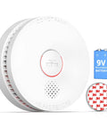 10 Year Lifespan Smoke Alarm With Photoelectric Sensor And Magnetic Mounting Kit Low Battery Warning UL217 Listed Home Fire Safety Sensor For House Easy Install No Battery Swaps For A Decade Keeps Your Home Protected. white round smoke alarm with 9V battery and 3M magnetic mount