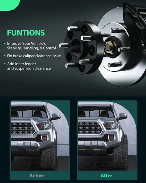 2 Inch Wheel Spacers Adapters For Ford F 250 F 350 Super Duty 8x170 Bolt Pattern 8 Lug 14x1.5 Studs 130mm Center Bore Adds 1.25 Offset