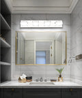 Dope Four Light LED Vanity Fixture Over Mirror In Gloss Chrome 24.9 Inch Bathroom Vanity Light above mirror in bathroom