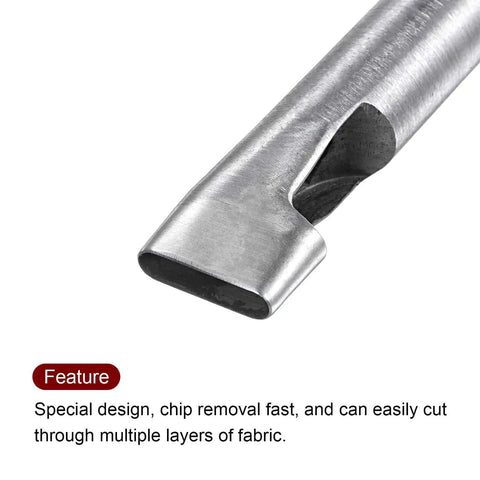 Oval Hole Punch 5x22mm Leather Cutter For Belts Straps Watch Bands Built Tough Pro Grade Hardened Steel Punch Die close-up view