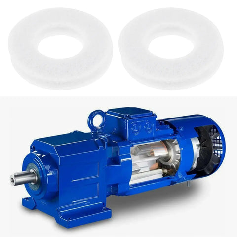 Felt Washers For Motor Shaft And Gearbox Protection, 24x11.5x6mm, 20 Pack, with blue electric motor illustration