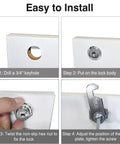 Installation steps for 1-1/8 Inch Cam Lock Set Keyed Alike For Cabinets Drawers And Boxes With Zinc Alloy