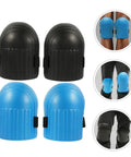 Heavy Duty Work Knee Pads For Men And Women With Tight Non Slip Grip Two Pairs In Sharp Blue And Black on surface.