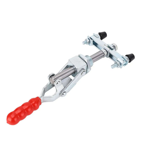 Push Pull Clamp With Double Heads For Welding And Router Tables, ergonomic toggle clamp, solid iron construction, red handle