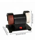 Tough As Nails Mini Bench Grinder With Genuine Copper Motor And Seven Adjustable Settings For Honing Knife Blades And Polishing Aluminum On Any Tight Workshop Table in compact size with two grinding wheels.