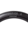 Close-up of Heavy Duty 14x2.125 Inner Tube With Angled Valve Stem For Electric Scooters And E Bikes showing size print.